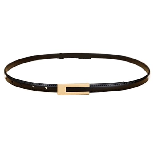 Women PU Leather Thin Waist Strap Metal Accessories Basic Belt Women Casual Porous Adjustable Belts