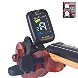 Eno Music Professional Colorful LCD Display Easy Control Clip on Accurate Viola Violin Tuner with Rosin and Practice Mute Kit - Thumbnail 2