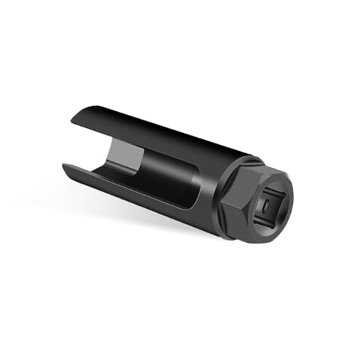 Gasedin Oxygen Sensor Socket with Side Wire Cutout 1/2 Drive by 7/8 6-Point O2 Sensor Fit All Vehicles O2 Removal and Installation Offset Oxygen Sensor Socket Car Accessories (18mm)