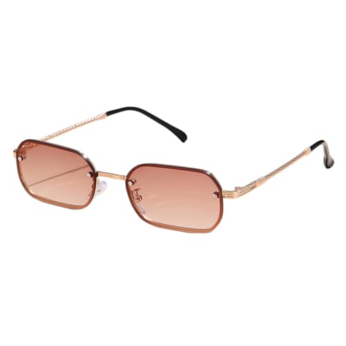 Lunettes de soleil sans bordure féminine 2025 style vintage avec verres UV400