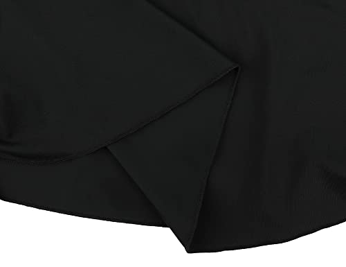 Septangle Women Plus Size Tankini Swimsuit High Waisted Bikini Sets Flowy Body Shaping Swimwear Tummy Control Modest Bathing Suit, Black, US12 - Thumbnail 7