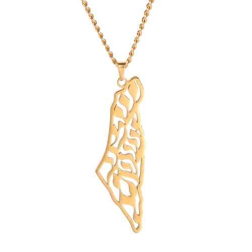 925 Sterling Silver Israel Necklace For Women And Men, 14K Filled Gold Israel Pendant Necklace - Israel Map Pendant Necklaces Country Geography, Necklace For Patriots2