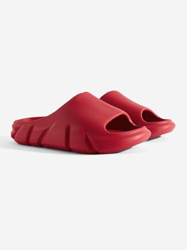 Image of The Souled Store Slides: Beige Men and Boys Slip-On Round-Toe Sliders for Men
