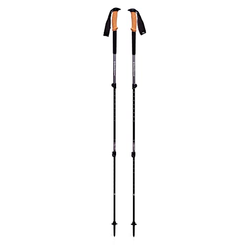 BLACK DIAMOND Trail Cork Trekking Poles (Pair) | Lightweight Collapsible Aluminum Hiking Poles | Natural Cork Grips | FlickLock Adjustable Shafts | Granite w/Rubber Tip Protectors