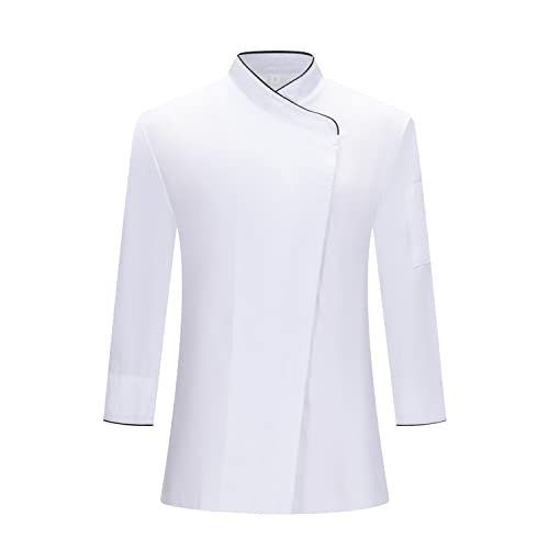 MISEMIYA   CHAQUETA COCINERA MUJER   UNIFORMES CHEF MUJER CHAQUETA MUJER DE COCINA 731   L, Blanco