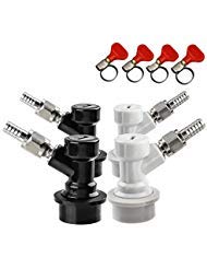 Jansamn Disconnect MFL 1/4 Thread, Ball Lock Keg Fittings, with Hos Couplers, 4 PCS, Gray