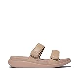 Fitflop Women's F-Mode Go Adjustable Flatform Two-bar Slides Sandal, Beige, 6 UK