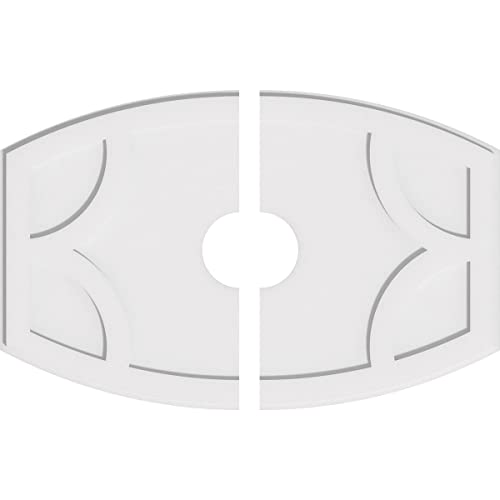 Image of Ekena Millwork CMP38X25KY2-06000 Kailey Architectural Grade PVC Contemporary, Two Piece Urethane Ceiling Medallions 38 inchW x 25 3 /8 inchH x 6 inchID x 20 1 /2 inchC x 1 inchP
