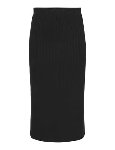 PIECES Pckylie MW Midi Skirt Noos Falda, Black, L para Mujer