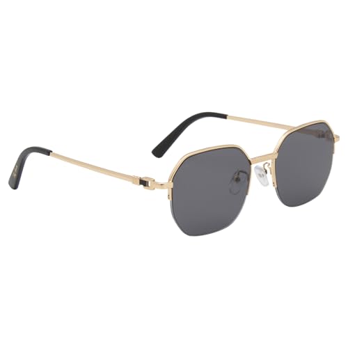 Image of Ted Smith Iconic Hexagonal Grey Sunglasses for Mens Womens
