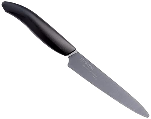 Kyocera Advanced Ceramic Revolution Series 5-inch Micro Serrated Tomato, Utility Knife, Black Blade - Thumbnail 2