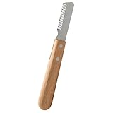 LUMINFLY Pet Comb for Deshedding, Stainless Steel Cutter & Wooden Handle, Grooming for Dogs and Cats, 6.7 In/17 Cm, Knot and Shedding Removal