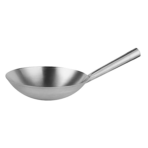 JTQYFI Olla de cocina de acero inoxidable sartén wok restaurante chef fritting wok sartén de acero inoxidable woks non stick