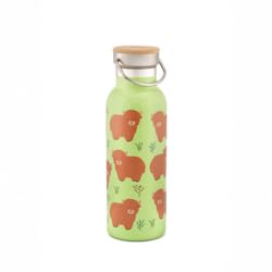 Sass & Belle Highland Cow Stainless Steel Water Bottle – Reusable Metal Flask with Lid – 500ml Cute Leakproof Drinking Bottle for Kids & Adults – Travel and Eco Friendly
