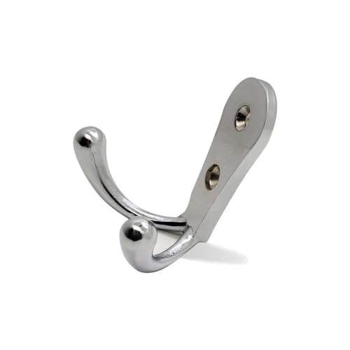 Image of VOLO Two pin Clothes Hanger Hook Premium and Stylish Door Hangers for Clothes, Door Cloth Hanger, Cloth Hooks /Hanger, Hooks Rail for Hanging Keys,Clothes,Towel (Chrome Finish, 4)