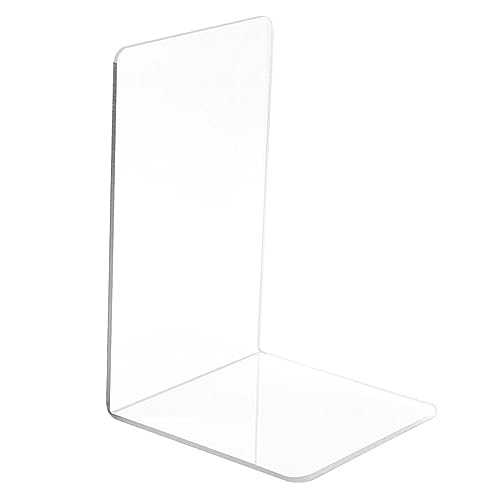 Fenteer アクリルブックエンドブックホルダーオーガナイザー滑り止めバインダーブックエンドスタンドブックストッパー本棚用ホールド重い本ライブラリレシピ棚