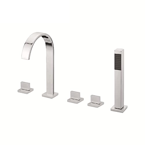 Ensemble de Mitigeur de Bain-Douche 5 Trous Cascade avec Douchette