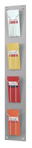 Étagère prospectus Sirius kerkmann 6196 en aluminium haut de gamme pour 4 livrets A4