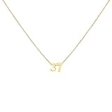 LOXUAKAM Number 37 Necklace for Women Charm Pendant Necklaces Dainty Birth Month Stainless Steel Necklace Personalized Jewelry Birthday Gift for Her