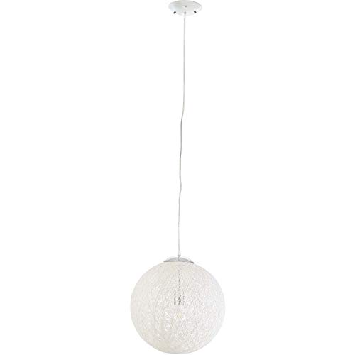 Modway Spool Woven Cotton 16 Round Pendant Light Chandelier in