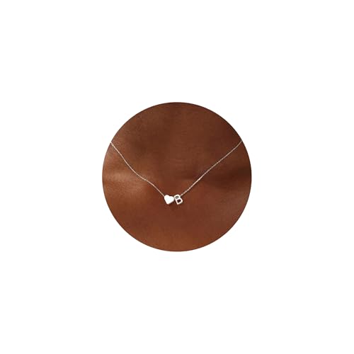 Turandoss Collier Argent Cœur avec Lettre B pour Femme Fille, Pendentif Cœur Personnalisé, Cadeau d’Anniversaire Noël Saint-Valentin Élégant