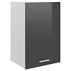 Chenshu Hängeschrank, Küchenhängeschränke, Küchenschrank Hängend, Wall Cabinet, Oberschrank, Wandschrank Küche, Hochglanz-Grau 39,5x31x60 cm Spanplatte