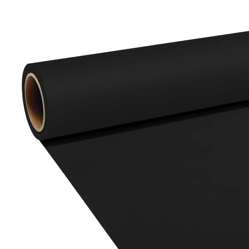 Joby Seamless Creator Background Paper, Photography Backdrop for Videos, Streaming, Interviews, Backdrops for Photoshoot, Photography Props, Size 1.35X11m, Black on Black, JB01881-BWW