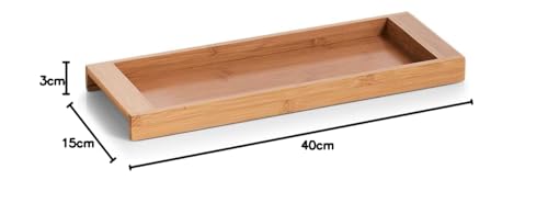 Zeller 25388 Ablage-Tablett, Bambus, ca. 40 x 15 x 3 cm, Ablage für Bad und Büro, Oranizer