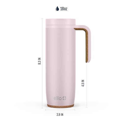 Ello Magnet 18oz Stainless Steel Travel Mug with Handle and Leak Proof Lid | Vacuum Insulated Coffee Cup Keeps Drinks Hot for 5 Hours | BPA Free Tumbler with Built In Coaster, Sonoma by Ello - Used condition - Image 6
