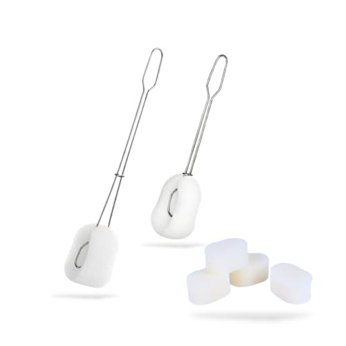 レジプロb 水筒 スポンジ 2本セット 交換スポンジ付き ボトルブラシ キッチン用品 ホワイト (ショート＆ロング)のサムネイル