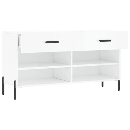 Banc à Chaussures Moderne avec 2 Tiroirs pour Organiser le Salon - 6