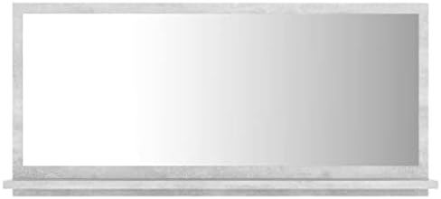vidaXL Bathroom Mirror Plain Rectangle Modern Frame Bathroom Glass Mirror Wall Mounted Washroom Furniture Toilet Indoor Black Engineered Wood