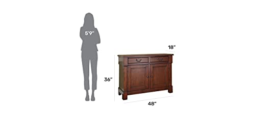 image for Homestyles Aspen Buffet with Storage and Felt Lined Drawers, 48 Inches