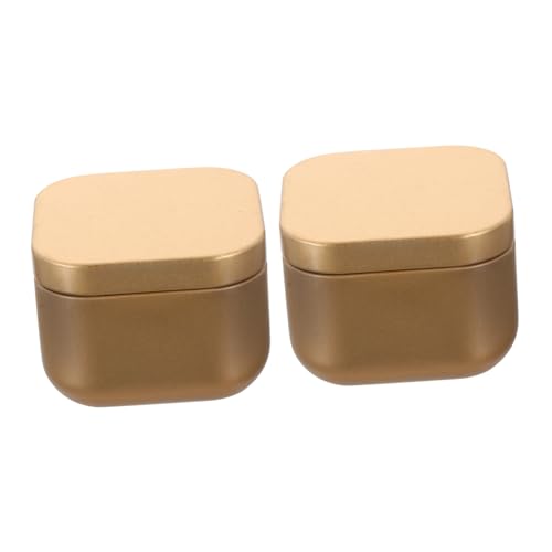 OSALADI 2Pcs DIY Aromatherapy Candle Tins Square Holders for Scented Candle Making Portable Small Containers for Handmade Candles Elegant Design for Home Decor