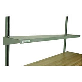4-6BCS-BP-EP Flat Shelf with Side and Rear Lip for 72" Workbench, 16 Gauge Steel, Black, 64" Length, 12" Height