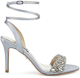 Badgley Mischka Women's JEN Heeled Sandal, Soft White Satin, 6.5 M US | Image 2