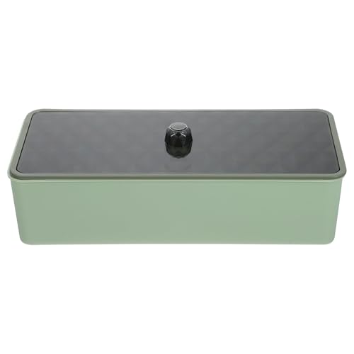 TEHAUX 軽量コンパクト緑色防塵蓋付きカトラリーケース 多機能食器収納ホルダー 水切り設計でキッチン省スペースに 家用箸フォークスプー