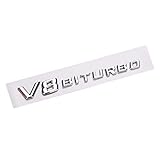 Color: Negro, Plata LONGYAN WOOWha V8 biturbo Logo Apto for Mercedes Benz AMG GT A B C E S G Clase CLA CLS GLA GLC GLS GLE SLC SL GLB Insignia de Letra del Cuerpo Lateral del Estilo del Coche (Color Name : Silver)