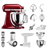 KitchenAid Küchenmaschine Artisan | 5KSM175PSECA | STARTER PAKET inkl. Gemüseschneider, Fleischwolf und vielem Zubehör | Dein Einstieg in die KitchenAid-Welt! (Liebesapfel Rot)