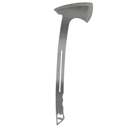 SHINY CRAFTS -Axes viking axe real weapon mens axes gifts for him- with Black Etching Authentic Medieval Pizza Cutter Axe, Norse Pizza Axe Gift, Carbon Steel Viking Axe with Sheath (SCA-027)