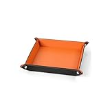 Vlando Valet Tray for Men Women, Nightstand Organizer Vanity Catchall Holder for Dresser Desk Storage Bedside, Travel PU Leather Jewelry Key Bowl Coin Watches and Candy Entryway Tray - Small Size