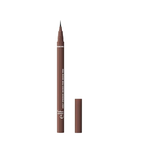 Image of e.l.f. Holy Strokes Micro-Fine Brow Pen, For Natural-Looking Eyebrows, Long-Lasting, Easy-To-Use, Waterproof, Smudge-Resistant, Vegan & Cruelty-Free, Soft Brown