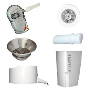 PESTLE-X 6 Piece Juicer Attachements Compatible for Sujata Supermix,Dynamix Models | Juicer Cover | Jali Cover | Motor Coupler | Food Pusher | Jali Pot | Waste Pot.