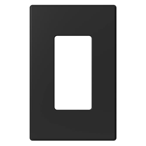 Image of ELEGRP 1-Gang Screwless Decorative Wall Plates, Mid-Size Unbreakable Thermoplastic Faceplate Cover for Decorator Receptacle Outlet Switch, UL Listed (1 Pack, Matte Black)