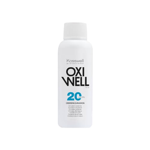 KOSSWELL PROFESSIONAL - Agua Oxigenada en Crema Oxiwell 20 Vol. 6%, 75 ml, Emulsión Oxidante Hidratante, Brillo y Protección Capilar, Favorece una Mezcla Fluida y Delicada, Resultados Profesionales