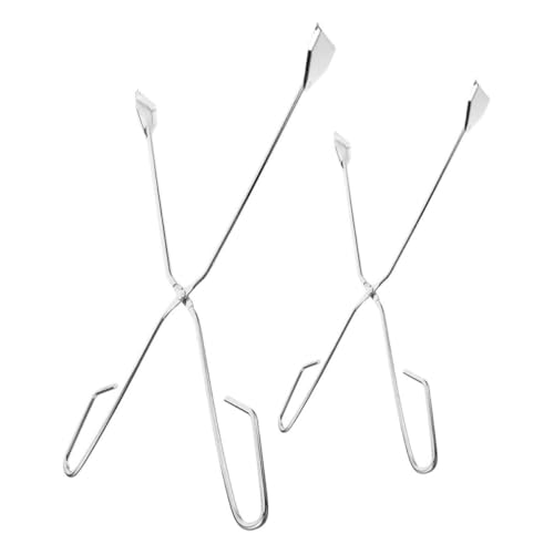 Pinzas para recoger basura SOLUSTRE de acero inoxidable con agarre seguro de 2 piezas
