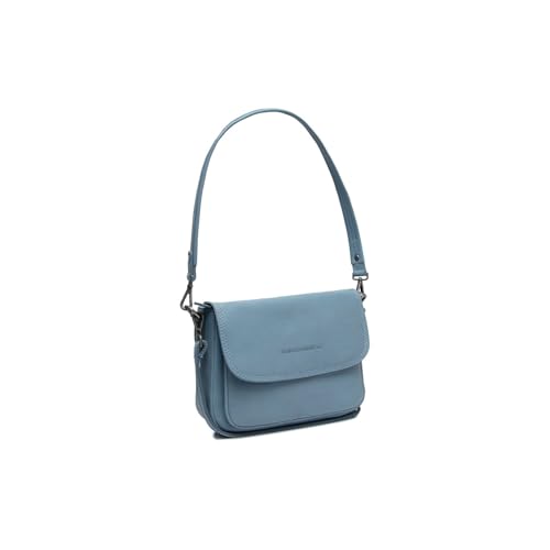 Sac à épaule bandoulière cuir bleu clair de marque sacoche femme Miloa