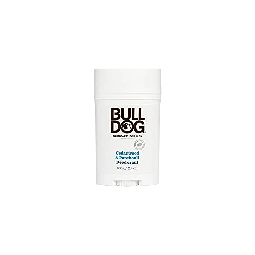 Bulldog Deodorant Stick Cedarwood and Patchouli (Pack of 2) with Grapefruit Seed Oil, Cedarwood Oil, and Patchouli Oil, 2.4 oz.