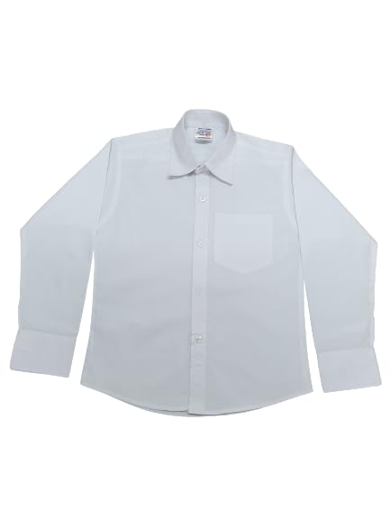 PUPPET-NXWhite Unisex School Uniform Full Sleeve Shirt | Formal Uniform Shirts for Boys/Girls | Kids School Wear | Readymade Stitched Shirt for Students | School Clothes for Children