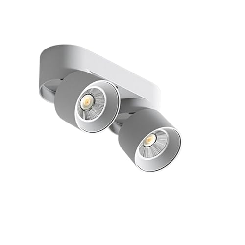 IUokLU Foco de Techo Moderno de Doble Cabezal Blanco Luces de Techo Resistentes y Ajustables en 360° focos de Pared para Interiores Apliques de Techo focos de,Luz Blanca Neutra 4000K